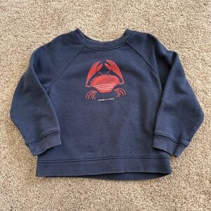 Janie and Jack Navy Crab Crewneck Sweatshirt Size 3